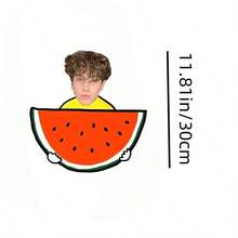 Custom Photo Palm Print Pillow - Hilarious Gag Gift, Realistic 3D Printed Face Design, Soft Plush Fabric, Perfect Personalized Present For Her - Watermelon - View 21