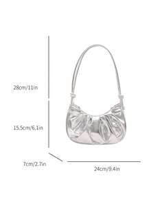 Korean Stylish Minimalist Chic Pleated Underarm Bag, Women's Spring New Fashion One Shoulder Bag, Casual Crossbody Bag - Multicolor - View 2
