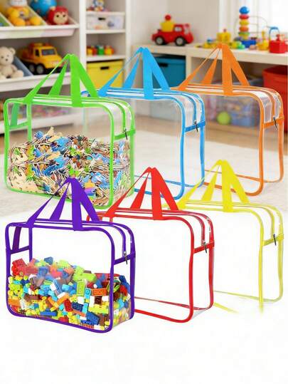 1 túi đựng đồ chơi bằng nhựa PVC trong suốt có thể tái sử dụng; 1 túi đựng đồ du lịch chống thấm nước có khóa kéo; 1 túi đựng tã di động; 1 túi đựng đồ chơi xếp hình, ghép hình và sách.