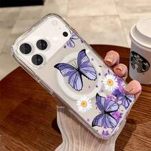 Cartoon cute butterfly Phone case  Suitable for  MOTO G85 G45 G34EDGE50PROEDGE60STYLUS  EDGE60 Halloween gift, Easter gift, gift for friends, gift for family. Transparent magnetic case - Mariposa magnética transparente 17-SKU1-RKWVJU de dibujos animados - Ver 2
