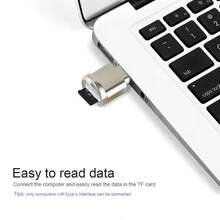 Type C Micro SD/TF Card Reader With Keychain,USB C To Micro SD SDHC SDXC OTG Memory Reader, Type C Card Reader Adapter Compatible For Phone PC - Silver - Vàng - Xem 4
