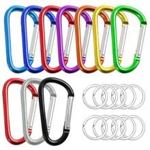 CYPN20PCS Mosquetón de Aluminio Mosquetones Multifuncionales Clips de Mosquetón con 20 Llaveros Redondos Llaveros para Hombre Aplicable Cuerdas Llaveros Botellas de AguaFashion - 219710008 - Ver 2