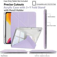 1个Y型透明亚克力保护壳，兼容iPad 5/6/7/8/9/10（第一代）/11（A16 2025）/Air4 10.9英寸/Air5 10.9英寸/Air6/Air7/Air11（M2/M3）/Air13/Pro 11英寸/Pro 12.9英寸/iPad Mini 6/7。灰色，支持智能睡眠/唤醒功能，多角度可折叠支架。 - 淡紫色 - 查看 9