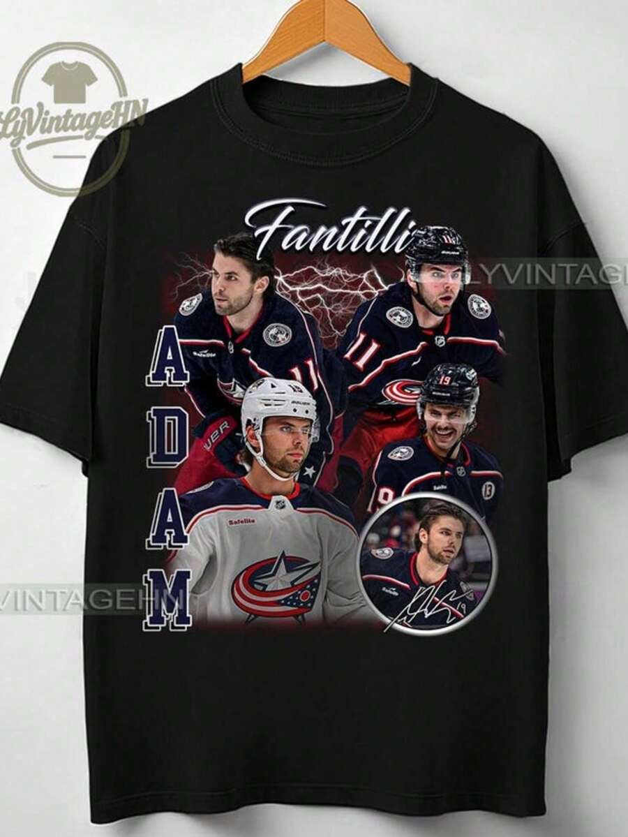 Adam Fantilli Shirt Adam Fantilli Mineral Wash T-Shirt Colors Adam Fantilli Tee Bootleg R - Svart - Visa 1