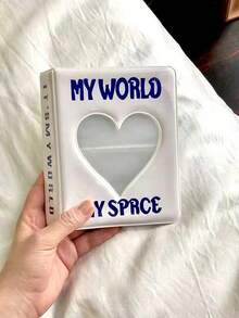 1个口袋迷你ins风卡通相册相框照片卡片夹书收藏册照片卡片贴纸，心形镂空3英寸迷你相册可插入名片夹 - 彩色 - 查看 4