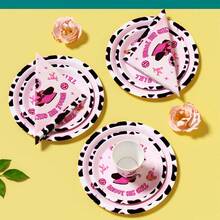 Western Cowgirl Themed Disposable Plates, Napkins, Cups - One-Time Party Supplies Set, Fits 25 Guests, Disposable Paper Plates Party Tableware Suitable For Birthday, Wedding, Theme Party, Family Picnic - Multicolor - View 5