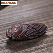 Criatura deé de cicada creativa de arcilla púrpura Yixing, pequeña estatuilla de cicada dorada, juguetes deé, estatua, adornos para ceremonia delé en cafés - 2,3 x 6 x 1,8 cm - Ver 6