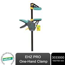 Wolfcraft EHZ PRO 單手夾具 100-700 毫米，長臂快速夾具，適用於大型工件，單手操作，夾緊力強，適用於組裝和木工任務 - 均碼 - 查看 1