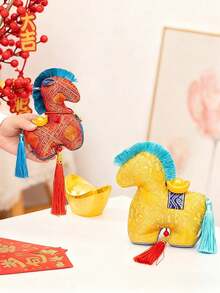 10件套中国新年挂饰，吉祥马摆件，中国农历新年家居装饰，春节派对礼品，办公桌礼物，中国新年摆件，汽车窗挂饰 - 彩色 - 查看 5