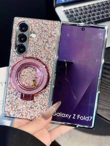 1pc Electroplated Rhinestone Glitter Liquid Quicksand Phone Case, Suitable For Samsung Galaxy Z Flip7, Galaxy Z Flip6, Galaxy Z Flip5, Compatible With Galaxy Z Flip7 FE, Galaxy Z Fold7, Z Fold6, Z Fold5, Z Fold4 - Multicolor - View 54