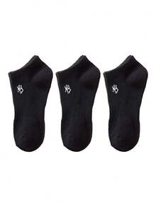 20/15/12/10/5/3/1 双装舒适透气男士短袜，白色，字母装饰，隐形袜，双线防滑设计，白/黑，低帮袜，踝袜，柔软透气，适合商务、休闲、居家、运动、学院风等多种场合，四季皆宜，颜色随机发货 - 彩色 - 查看 38