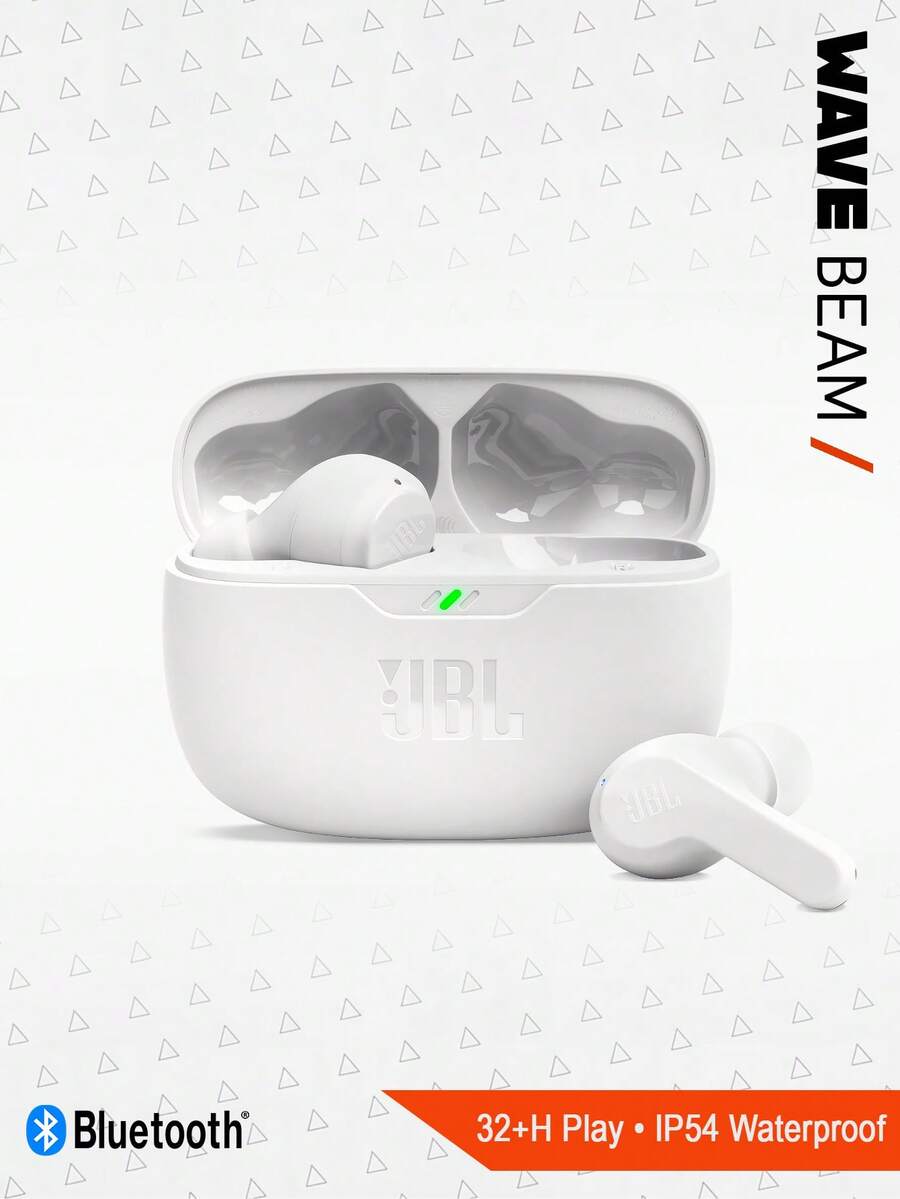 JBL Wave Beam True Wireless Earbuds, Deep Bass Sound, Semi-In-Ear Lightweight Design For All-Day Comfort, Battery Life Of 32 Hours, IP54 Waterproof, Dual Device Connection, Touch Control & Voice Assistant​