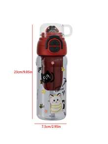 1pc High-Quality Plastic Water Cup, 2026 Summer Dual-Drink New Straw Cup, Cute Portable Space Cup - Multicolor - View 8