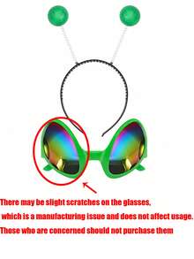 1套/6套外星人头箍和眼镜 - 火星天线头箍 - 闪光球头饰 - 太空主题服装 - 外星人服装配饰（银色和绿色），适合生日派对、外星人主题派对、万圣节、狂欢节、圣诞节、化装舞会、角色扮演和其他派对服装和装饰 - 彩色 - 查看 11