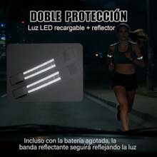 CYPN4 Pack of Brazalete led Recargables por USB Banda Reflectante Ajustable de  con 5 Opciones de Color o Degradado para Uso Nocturno y días con NieblaFashion - como en la foto - Ver 6
