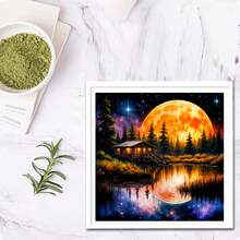 High Quality 1-Piece Diamond Painting Kit, Moonlit Landscape, Multiple Sizes Available, Diamond Painting Art Kit 5D Full Diamond Round Diamond DIY, Full Diamond Art And Crafts, Packaging, Suitable For Home Decor, Living Room, Kitchen, Bedroom Wall Decoration, Gifts, Relaxation And Entertainment, Perfect Gift For Friends And Family - Multicolor - View 4