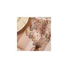 Flower Nail Art Stickers 5D Embossed Nail Decals Tulip With Golden Design Nail Stickers For Spring Nail Art Se--Adhesive Summer Manicure Decorations For Women Acrylic Nail Supplies - Style3 - 查看 1