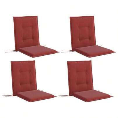 Set Of 4 Seat Cushions, 108 X 50 X 5 Cm, Chair Cushions With Ties, Indoor/Outdoor Seat Cushions, Seat Pads, Bench Cushions For Garden Furniture, Chairs, Dining Chairs, Burgundy
