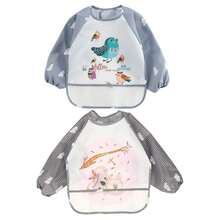 2pcs Baby Reversible Long Sleeve Bibs, Infant Toddler Feeding Smock, Art Painting Apron For Boys And Girls - Multicolor - View 8