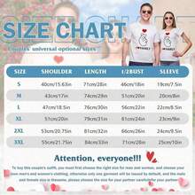 Print Round Neck Men And Women Short-Sleeved-Shirt, Valentine'S Day Couple Husband And Wife, Anniversary, My Heart Belongs To Her-He Print, Couple Fashion Casual Sports Loose-Shirt, Have A Certain Thickness, As A-Summer 2025 - Couple-Shirts - Lady - 查看 6