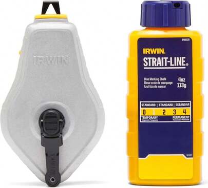 IRWIN Tools STRAIT-LINE Chalk Line, Classic Reel, Blue, 100ft (IWHT48441BC)