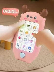 1 szt. realistyczny telefon dla dzieci w kształcie jelenia z kreskówek, podświetlany, muzyczny mini tablet dla dzieci, prezent urodzinowy dla chłopców i dziewcząt, zabawka dla dziewcząt, telefon dla dzieci - Wielokolorowe - Zobacz 3