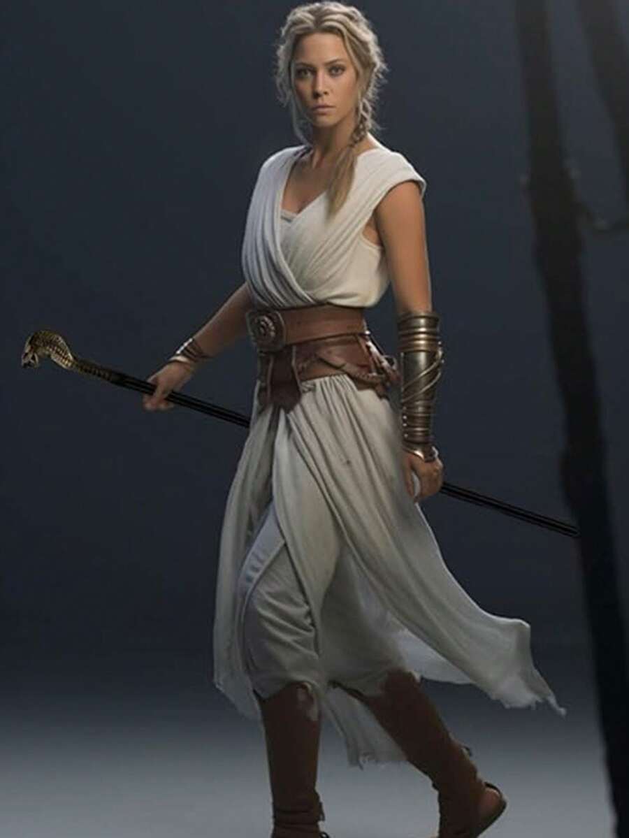 1件蛇头权杖，黑金配色，服装道具，神秘法老古代主题装饰手杖，埃及法老蛇头权杖，表演用，国王与巫师魔法杖 - 彩色 - 查看 1
