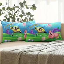 SpongeBob SquarePants 1pc Cartoon Sponge Pattern Throw Pillow Cover - With Zipper Closure, 100% Polyester, All Season Home Decor Cushion Cover, Soft & Comfortable, Suitable For Living Room Sofa, Bedroom, Office, Travel, Camping - Ideal Gift - Multicolor - View 4