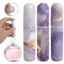 1 Single-Pack Floral Pendant Perfume Spray Bottle, Marble Pattern Perfume Dispenser, Travel-Sized Perfume Dispenser, Mini Perfume Sprayer, Multiple Colors Available, Birthday Gift, Holiday Gift, Travel-Sized 5ml. - 紫色 - 查看 3