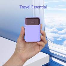 Portable Charger With Built In Cables, 22.5W Fast Charging Powerbank, Slim 10000mAh Travel Battery Pack 5Outputs 3 Inputs 2.4A Compatible With  Android Phone, Travel Camping Essential - Purple - View 4