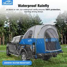 Truck Bed Tent,Waterproof PU3000mm Truck Tent, Tear-Resistant Potable Pickup Tent For 2 Person Camping And Outdoor With 3 Window 4 Storage Bag Compatible With F150 F250 F350 RAM Titan - Màu xanh lam - Xem 3