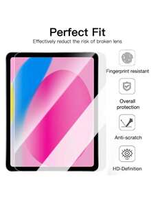 2pcs IPad Tempered Glass Screen Protector - High Definition, High Transparency, Anti-Scratch, Anti-Drop, Full Screen Coverage, Strong Anti-Fingerprint, Sensitive Touch, Compatible With IPad (Air 4, 5, 6)/(7, 8, 9, 10th Gen)/IPad 11 1A16(2025) - Clear - View 8