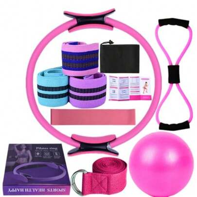 CYPN11 Kit de Pilates Equipo de Pilates para Entrenamientos en casa Incluye Pelotas de Pilates Bandas de Resistencia y más. Perfecto para Equipos de Pilates en casaFashion