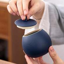 NUEVO Tarro deé de Gres Redondo Sellado, Caja deé de Cerámica, Tarro de Almacenamiento, Contenedor deé, Organizador deé, Tarros de Dulces, Tarros de Snacks - B - Ver 5