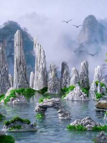 14件套禅意花园景观装饰套装，灰色树脂岩石造型，适用于盆景景观装饰、仙境花园配件、植物园和玻璃生态瓶，人造岩石，夏季盆栽植物装饰。本产品仅供园艺装饰用途，不建议14岁以下儿童使用。 - 彩色 - 查看 1