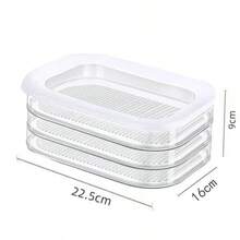 3-Layer Leak-Proof Food Storage Container With Lid - Ideal For Storing Cold Cuts, Turkey, And Luncheon Meat - Durable Plastic Material, Essential For Kitchen