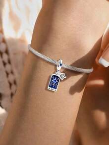 1pc 925 Sterling Silver Tarot Card Pendant, Suitable For DIY Bracelet, Women Jewelry - Silver - View 12