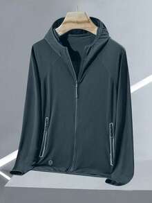 Men's Lightweight Outdoor Sports Jacket, Thin Breathable Sun Protection Coat For Summer - Dark Grey - View 5