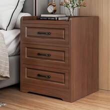 para Recamara con 3 Cajones De Almacenamiento,Mesa De Noche Minimalista Mesita De Noche Madera Gabinete Vintage Adecuada para Sala De Estar,Dormitorio,Esquina 40x36x60CM (Blanco) - Marrón - Ver 2