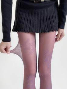 1双时尚复古女士连裤袜春夏薄款玫瑰提花丝袜性感成熟蕾丝丝袜日常纯情女士基础连裤袜 - 彩色 - 查看 14