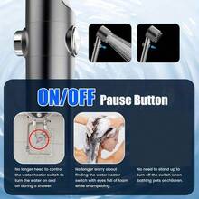 3pcs/Set High Pressure Handheld Shower Head With Ion Exchange Filter Cartridge, Wall-Mounted With Massage Function, 3 Spray Modes, Durable ABS Structure, Removable Massage Brush And Filter System, One-Click Shut-Off, Modern Minimalist Style, Ideal For Home, Hotel, Apartment, Shower Room And RV Bathroom, Essential Bathroom Accessory, Upgrade Your Bathroom For A Comfortable Bathing Experience, Perfect Christmas Gift - Multicolor - View 9