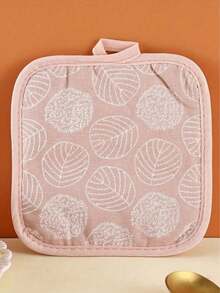 4/1件随机叶子图案隔热垫，17 x 17厘米厨房隔热垫 - 咖色 - 查看 14