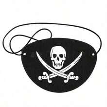 5pcs Halloween Pirate Costume Set, Including (1 Brown Belt, 1 Black Headband, 1 Earring, 1 Eye Patch, 1 Necklace), Suitable For Role Play, Halloween Events, Parties, Balls, Gatherings - Multicolor - View 4