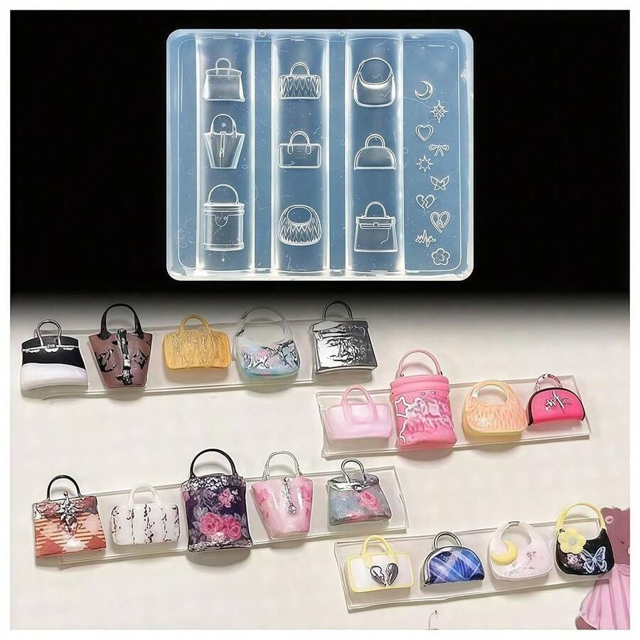 3D Handbag Gel Nail Art Mold Arts Resin Clutch Molds For Accessories Supplies Bags Silicone Tools Nails Style - ZYXP056 - 查看 1