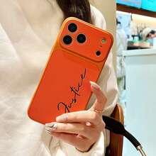 Personalized Initial Monogram Phone Case, Compatible With IPhone 17/16/15/14/13/12/11 Pro Max Series, Luxury Crocodile Texture, Shock-Proof And Scratch-Resistant, Perfect Compatible With IPhone 17 Pro Max, An Ideal Christmas Gift - Orange - View 10
