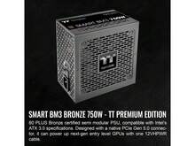 Thermaltake Smart BM3 750W 80Plus Bronze ATX 3.0 & PCIE 5.0 Ready Semi-Modular Power Supply; 105°C/221°F Japanese Capacitor; 5 Year Warranty; PS-SPD-0750MNFABU-3 - US B Type Plug(110-127V) - View 2