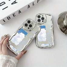 苹果phonecase白云太空人867JPDDNYBLKiPhone16ProMax圣诞礼物16新年礼物13Pro男女朋友12生日礼物防摔优质 - 银色 - チェックする 4