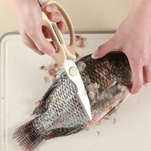 Nuevas Tijeras Multifuncionales de Acero Inoxidable, Tijeras de Cocina con Adsorción Magnética para Refrigerador, Tijeras para Huesos de Pollo - Caqui - Ver 6