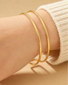 1pc Metal Wire Double Bar Arm Cuff, Fashionable And Simple, Suitable For Women's Parties, Banquets, And Giving As Gifts Valentine's Day Accessories - 臂章 - 查看 1