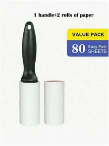 80/160pcs Super Sticky Pet Hair Remover Roller - Includes 1 Handle And 2/4 Replacement Rollers, Suitable For Car, Carpet, Seats, Indoor Decor, Furniture, Sofa And Clothes - Multicolor - View 9